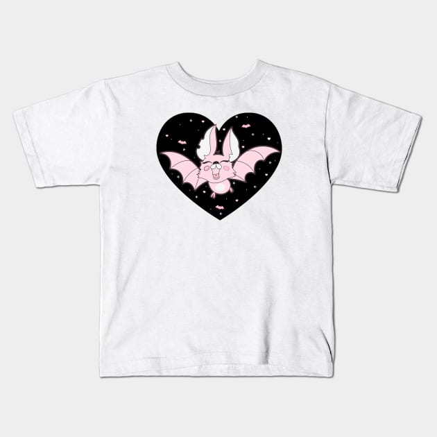 Cute Bat Kids T-Shirt by Rockadeadly